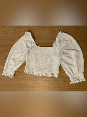 Free People Brenyce Smocked Puff Sleeve Top